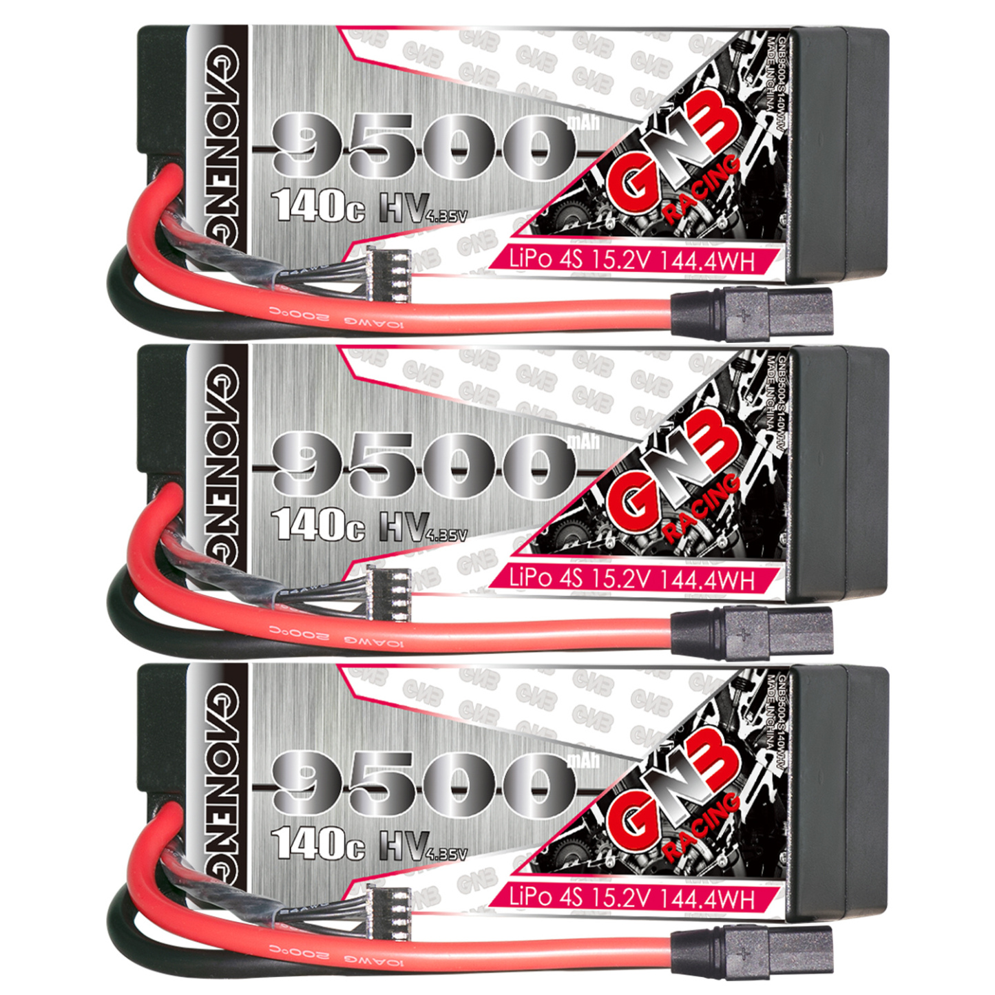 GAONENG GNB LiHV 4S 15.2V 9500mAh 140C Cabled Hard Case LiPo Battery XT90
