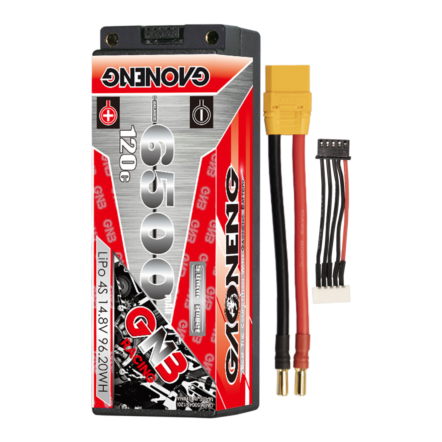 1PC - GAONENG GNB 4S 14.8V 6500mAh 120C 5mm Bullet Hard Case LiPo Battery XT90