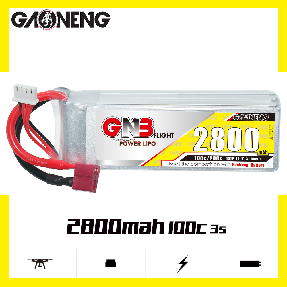 GAONENG GNB 3S 11.1V 2800mAh 100C LiPo Battery T-PLUG