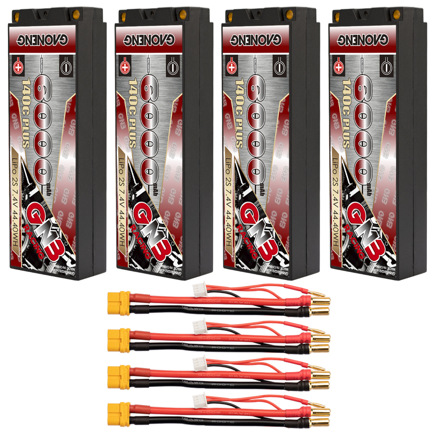 GAONENG GNB 2S 7.4V 6000mAh 140C 5mm Bullet Hard Case LiPo Battery