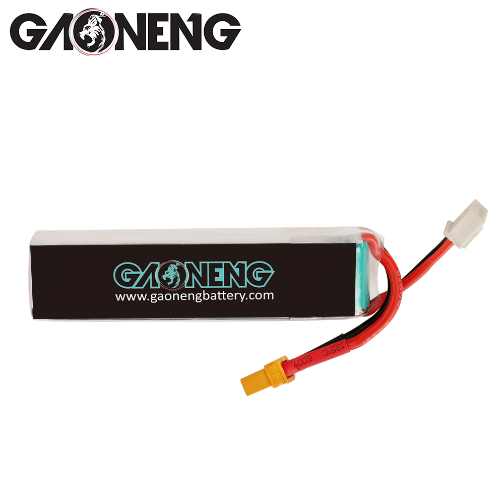 4PCS - GAONENG GNB 2S 7.4V 550mAh 90C XT30 LiPo Battery Long Type