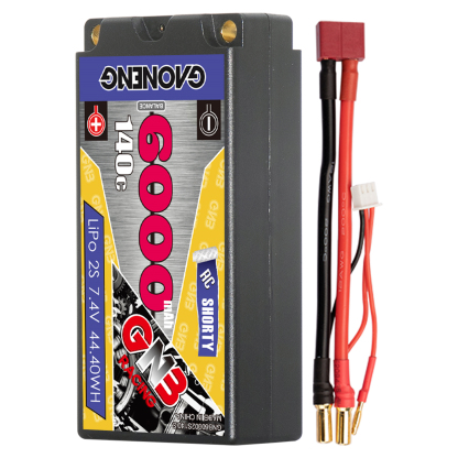 GAONENG GNB 2S 7.4V 6000mAh 140C Shorty 5mm Bullet Hard Case LiPo Battery