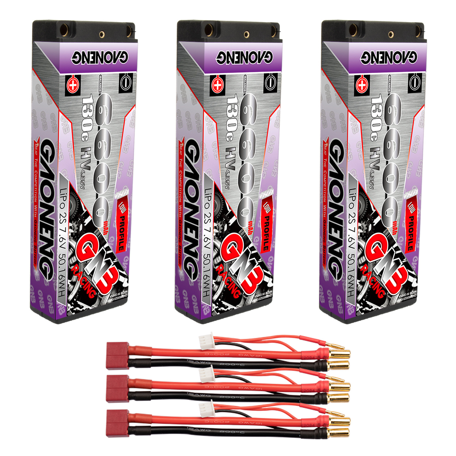 GAONENG GNB LiHV 2S 7.6V 6600mAh 130C Hard Case LCG LiPo Battery