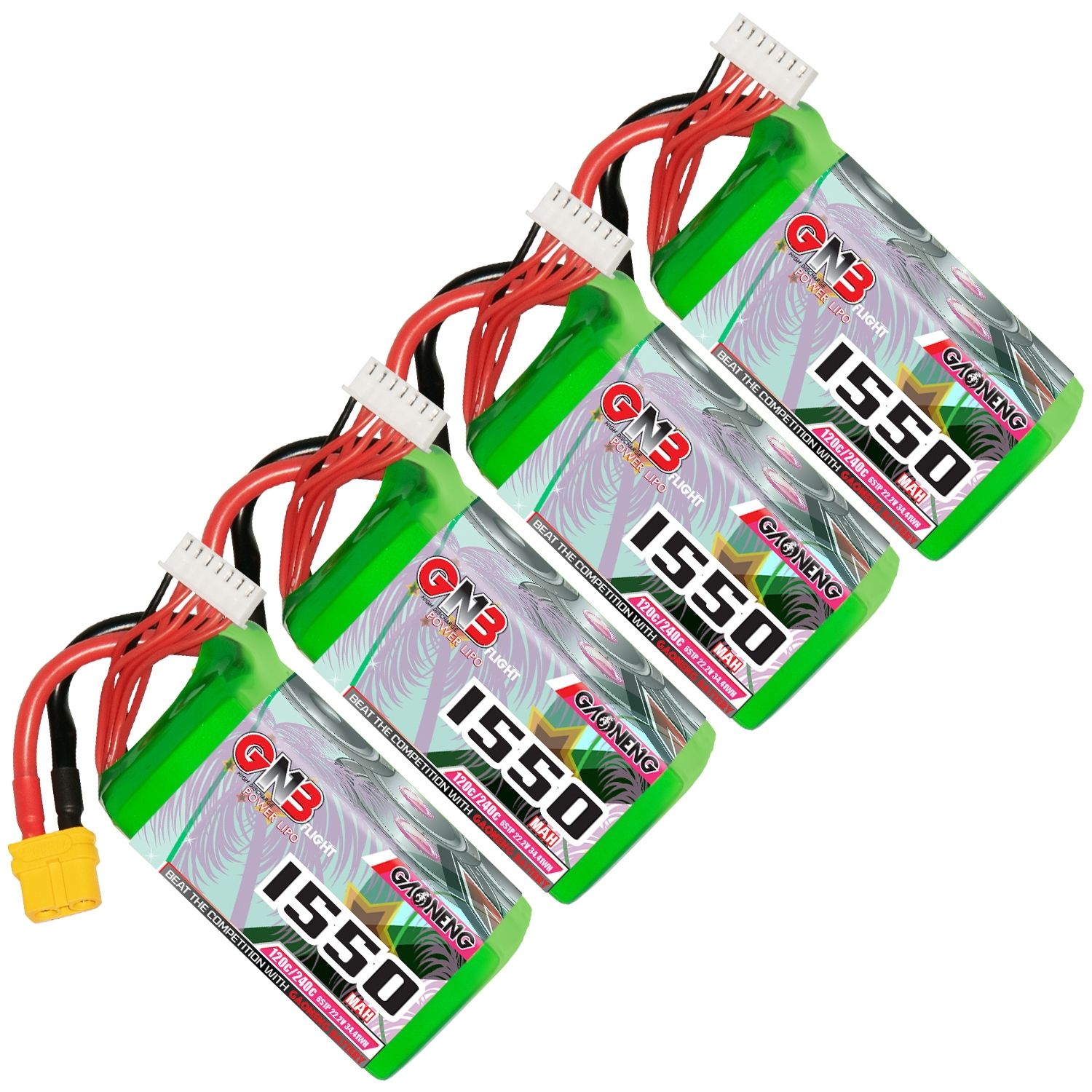 GAONENG GNB 6S 22.2V 1550mAh 120C XT60 LiPo Battery