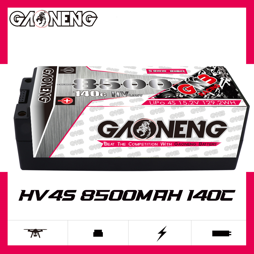 1PC - GAONENG GNB LiHV 4S 15.2V 8500mAh 140C 5mm Bullet Hard Case LiPo Battery XT90