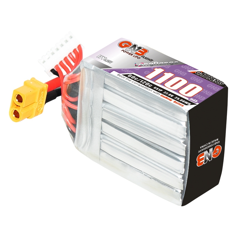 GAONENG GNB LiHV 6S 22.8V 1100mAh 60C XT30 LiPo Battery LongRange