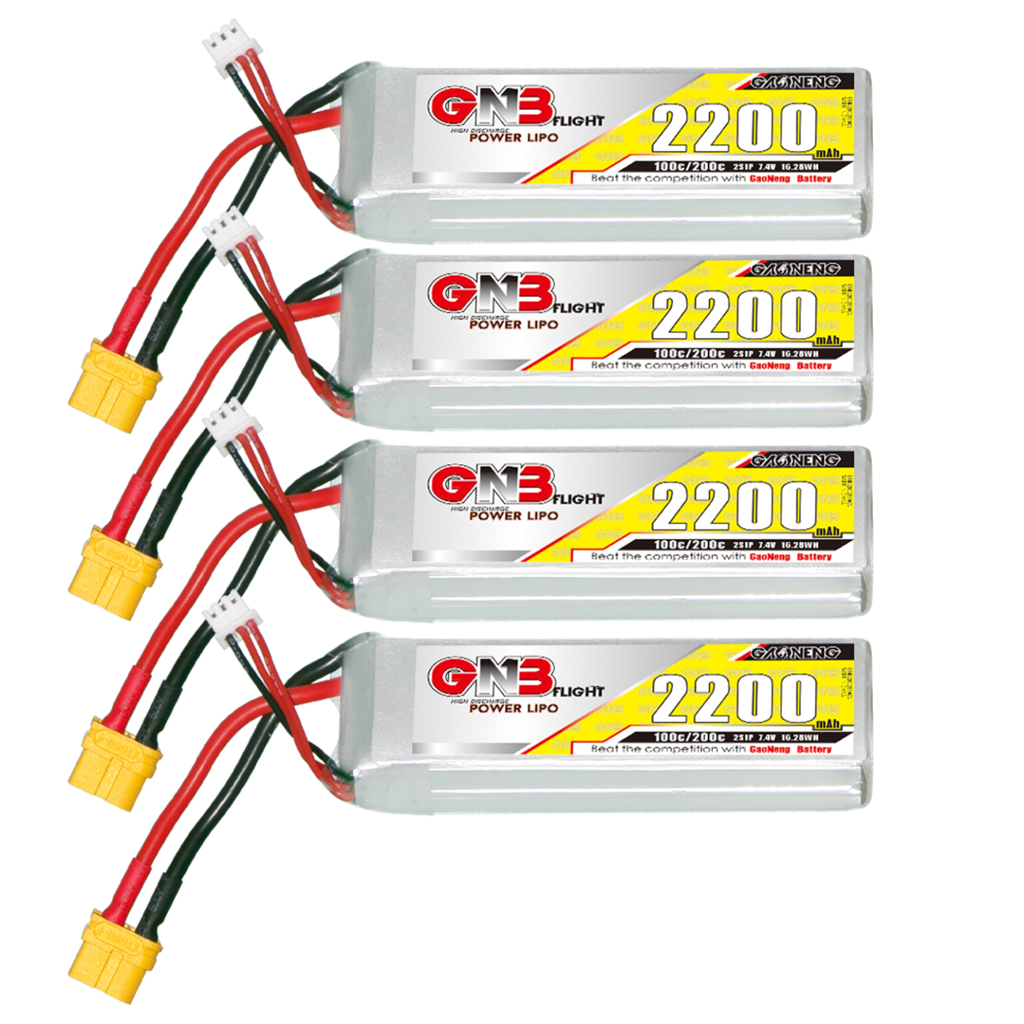 GAONENG GNB 2S 7.4V 2200mAh 100C LiPo Battery XT60 Connector