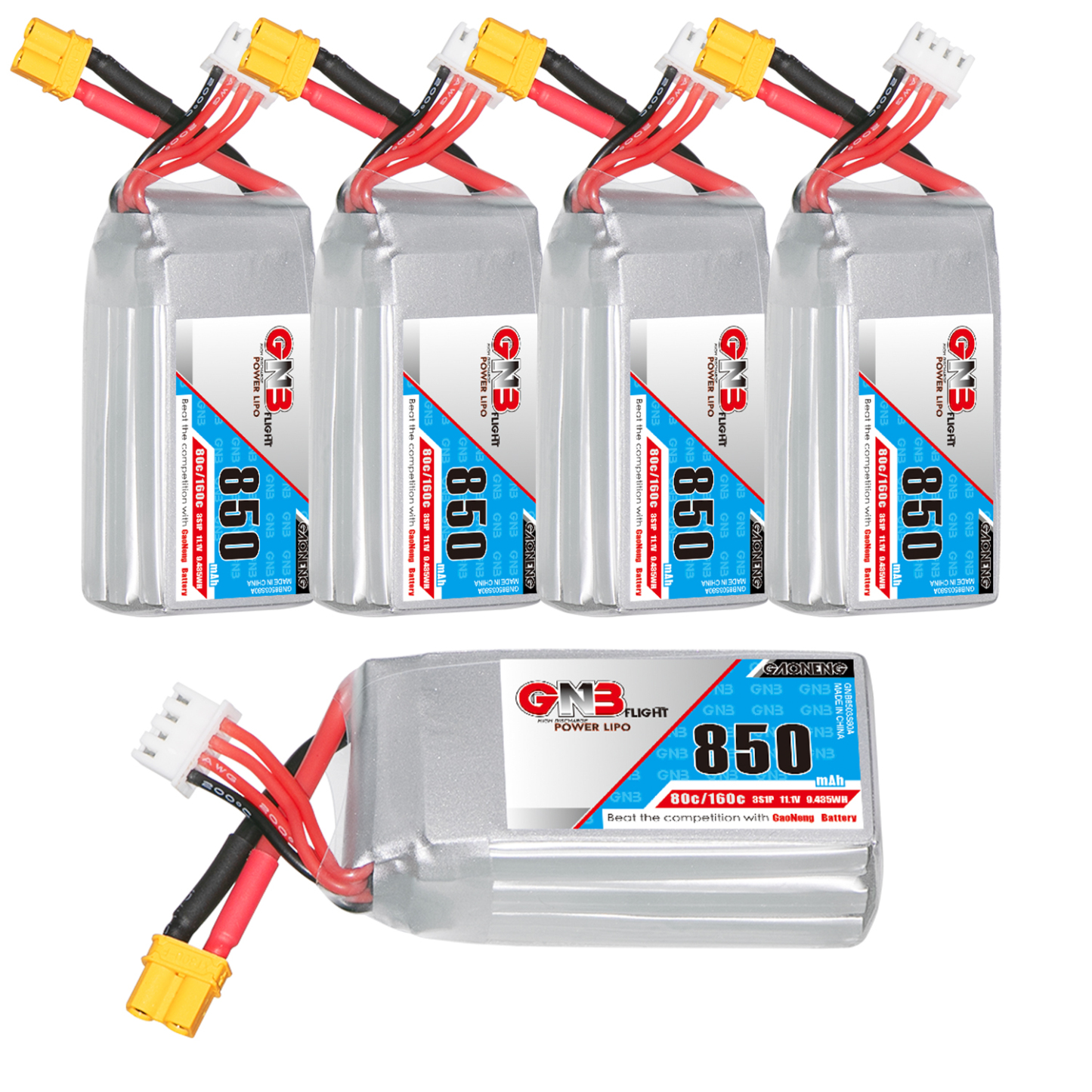 GAONENG GNB 3S 11.1V 850mAh 80C XT30 LiPo Battery