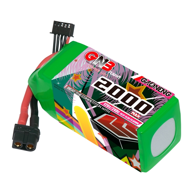 2PCS - GAONENG GNB 4S 14.8V 2000mAh 120C XT60 LiPo Battery
