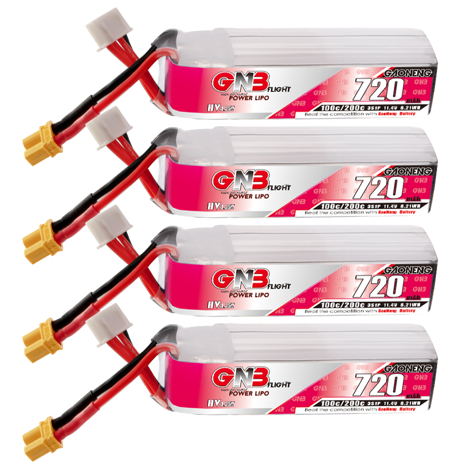 GAONENG GNB LiHV 3S 11.4V 720mAh 100C XT30 LiPo Battery