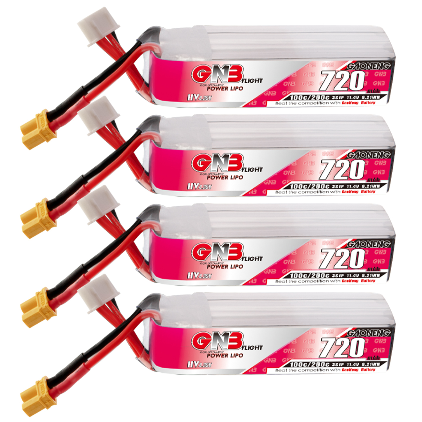 GAONENG GNB LiHV 3S 11.4V 720mAh 100C XT30 LiPo Battery