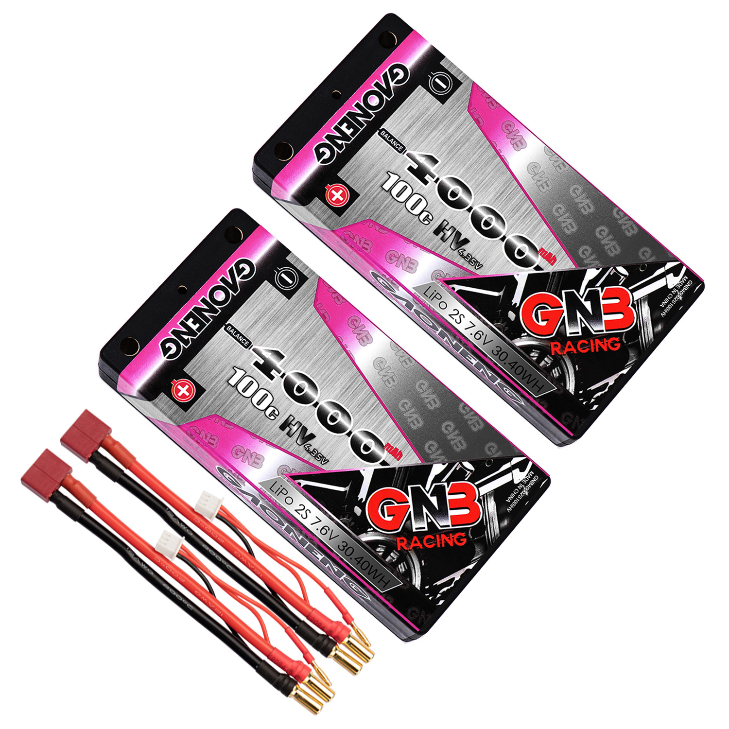 GAONENG GNB 2S 7.6V 4000mAh 100C LCG Shorty 4mm Bullet Hard Case LiPo Battery