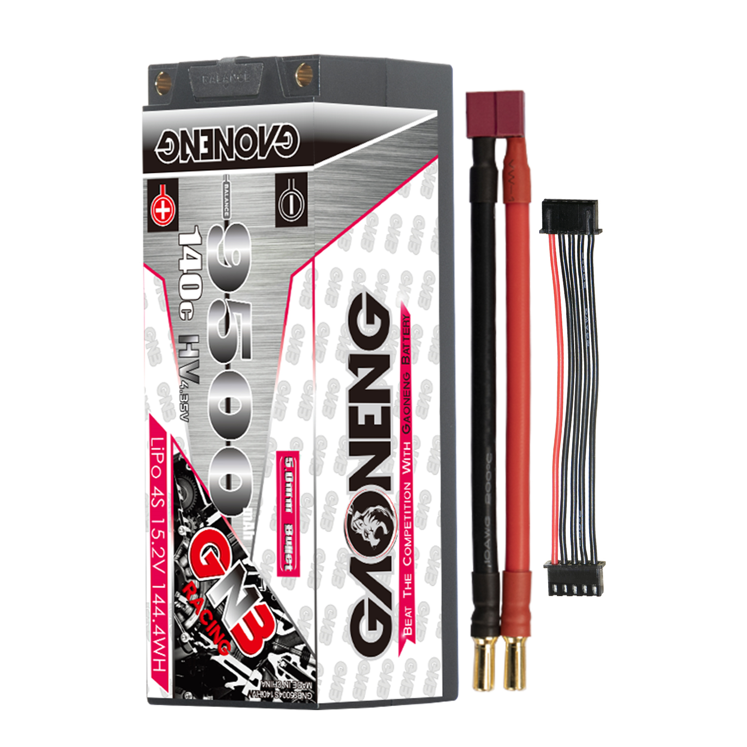 GAONENG GNB LiHV 4S 15.2V 9500mAh 140C 5mm Bullet Hard Case LiPo Battery