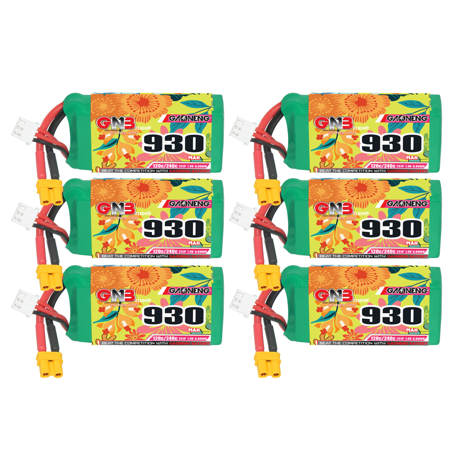 GAONENG GNB 2S 7.4V 930mAh 120C XT30 LiPo Battery