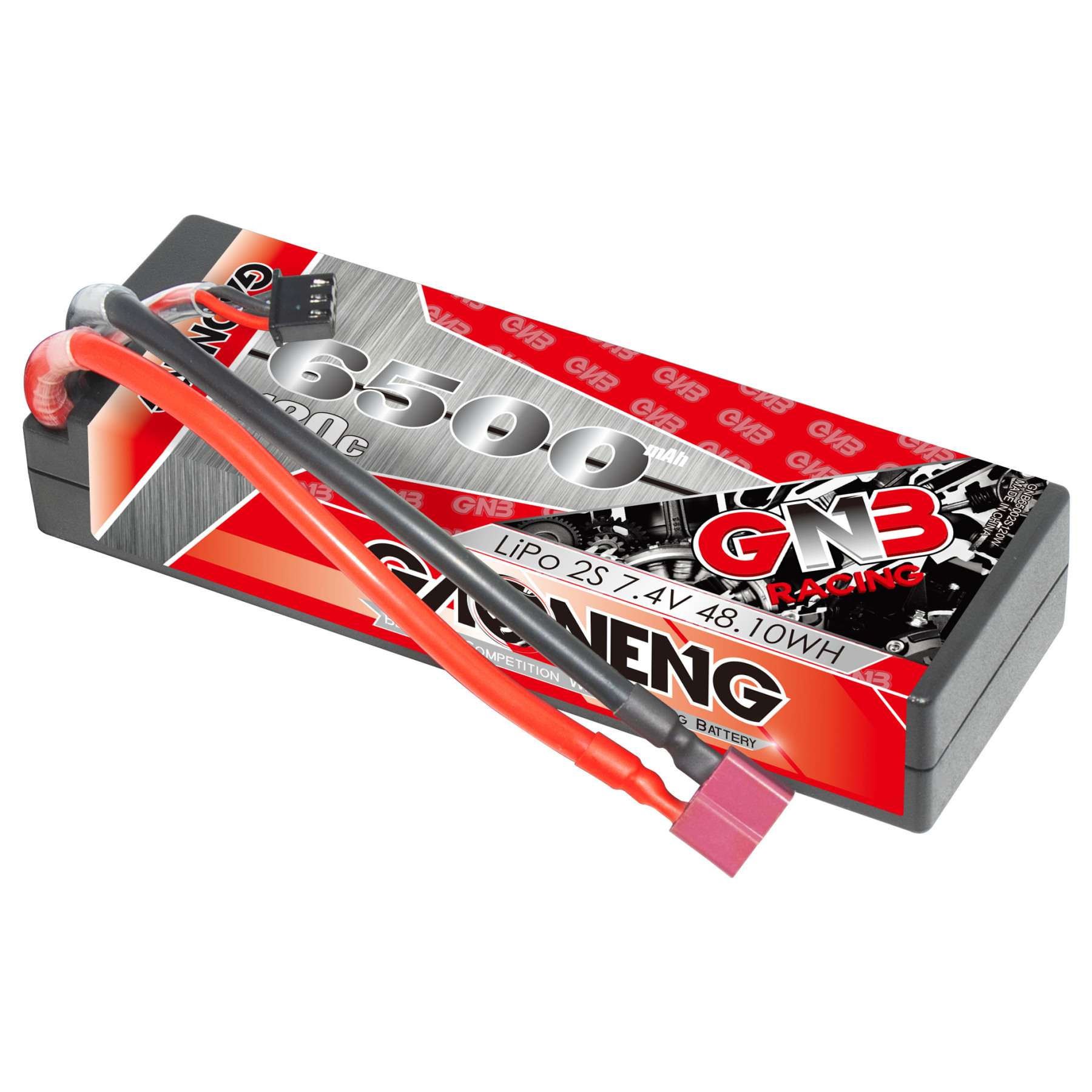 1PC - GAONENG GNB 2S 7.4V 6500mAh 120C Cabled Hard Case LiPo Battery T-PLUG