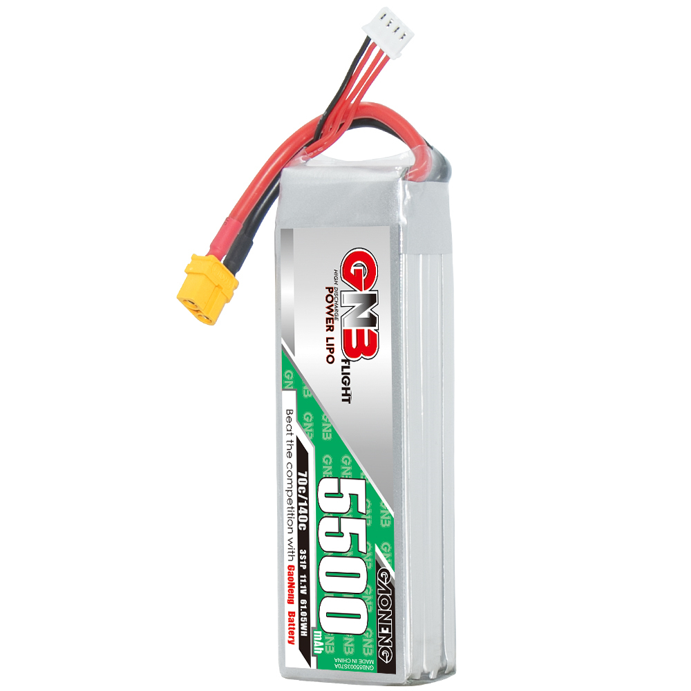 1PCS - GAONENG GNB 3S 11.1V 5500mAh 70C LiPo Battery XT60