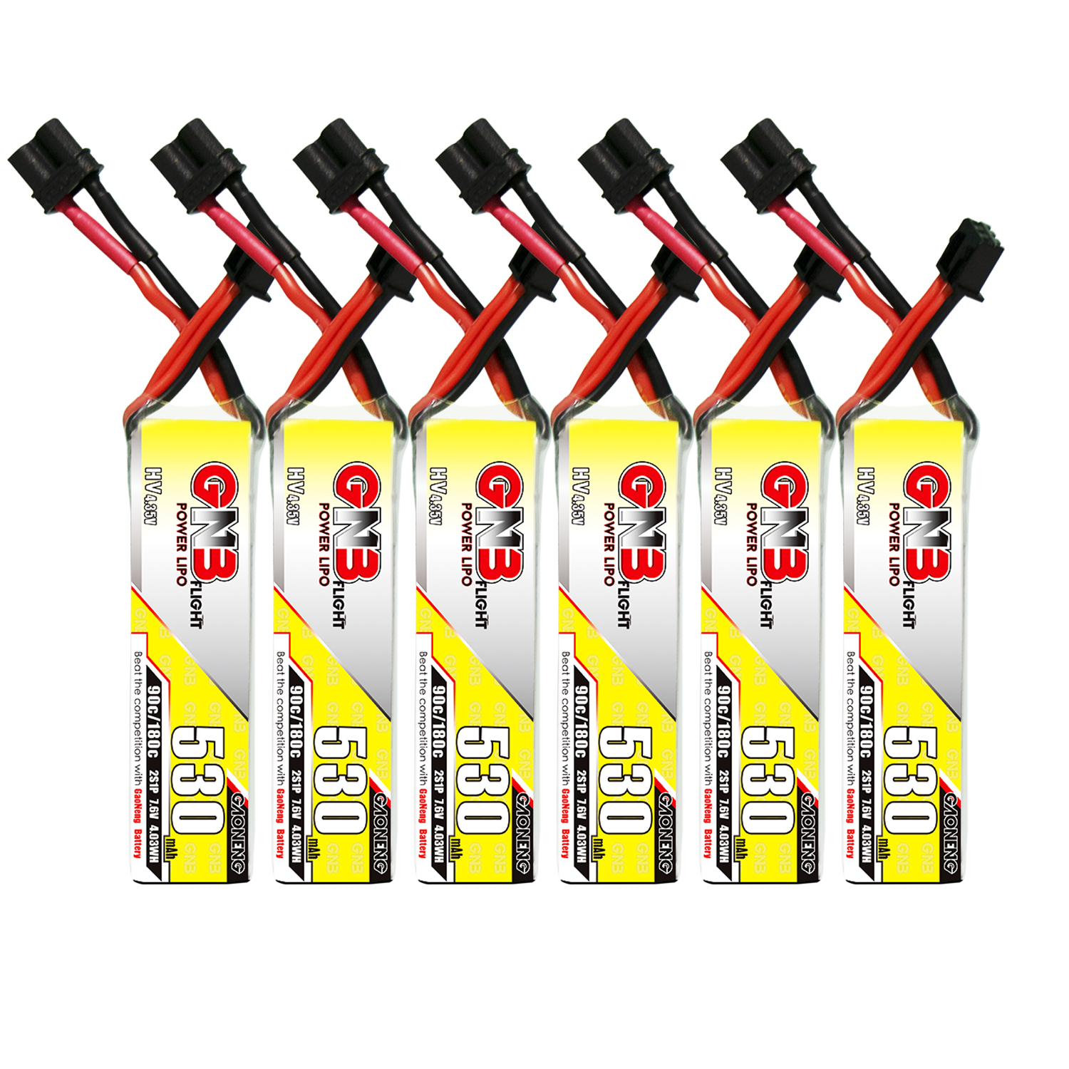 GAONENG GNB LiHV 2S 7.6V 530mAh 90C XT30 LiPo Battery Long Type