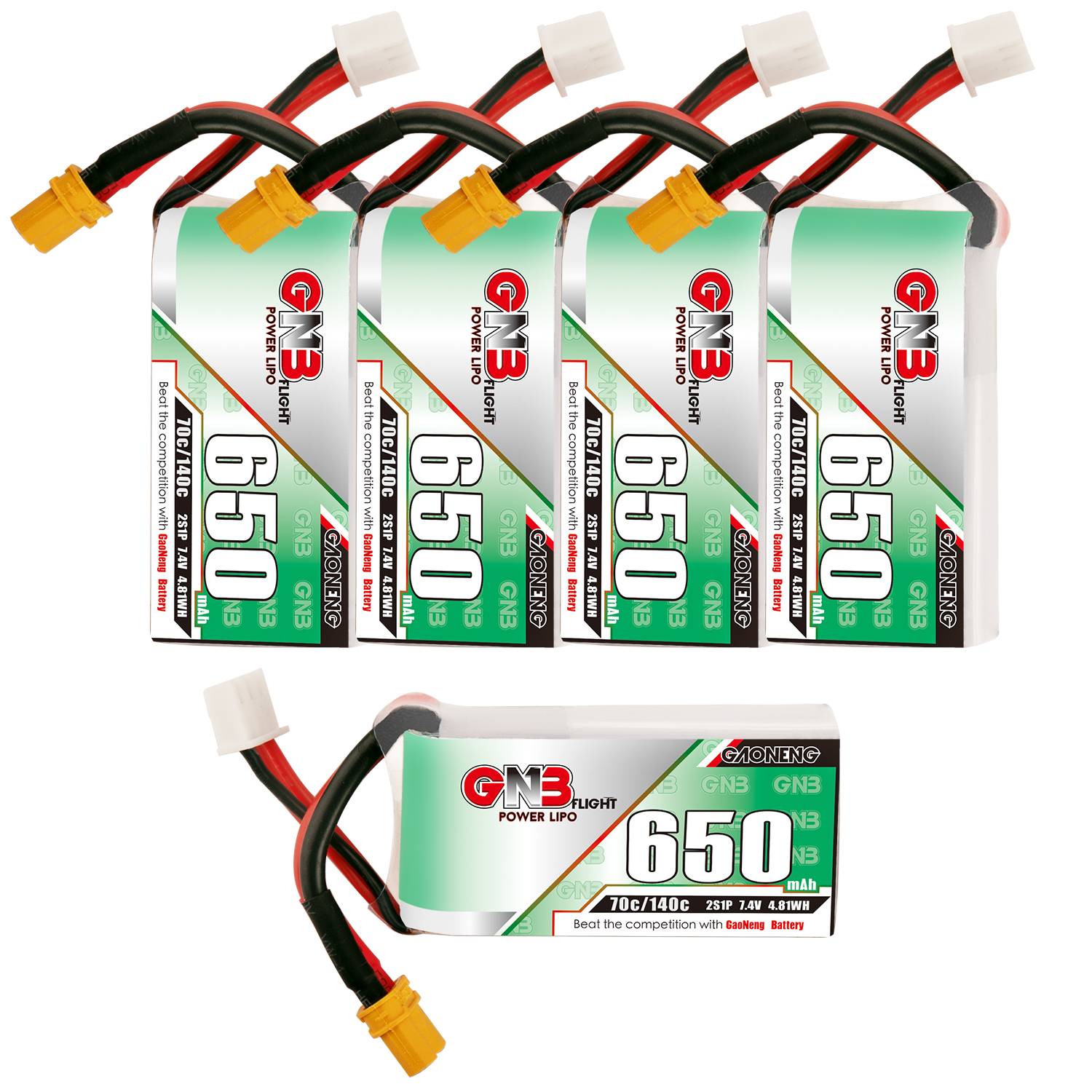 GAONENG GNB 2S 7.4V 650mAh 70C XT30 LiPo Battery