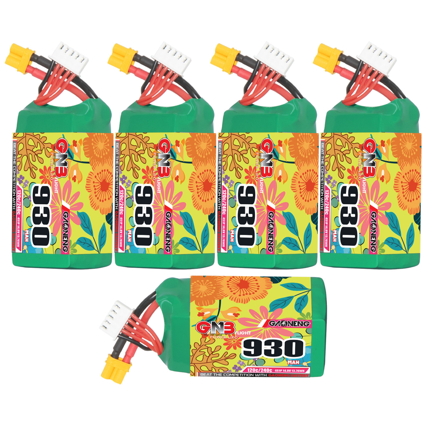 GAONENG GNB 4S 14.8V 930mAh 120C XT30 LiPo Battery