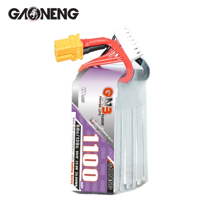 GAONENG GNB LiHV 6S 22.8V 1100mAh 60C XT30 LiPo Battery LongRange