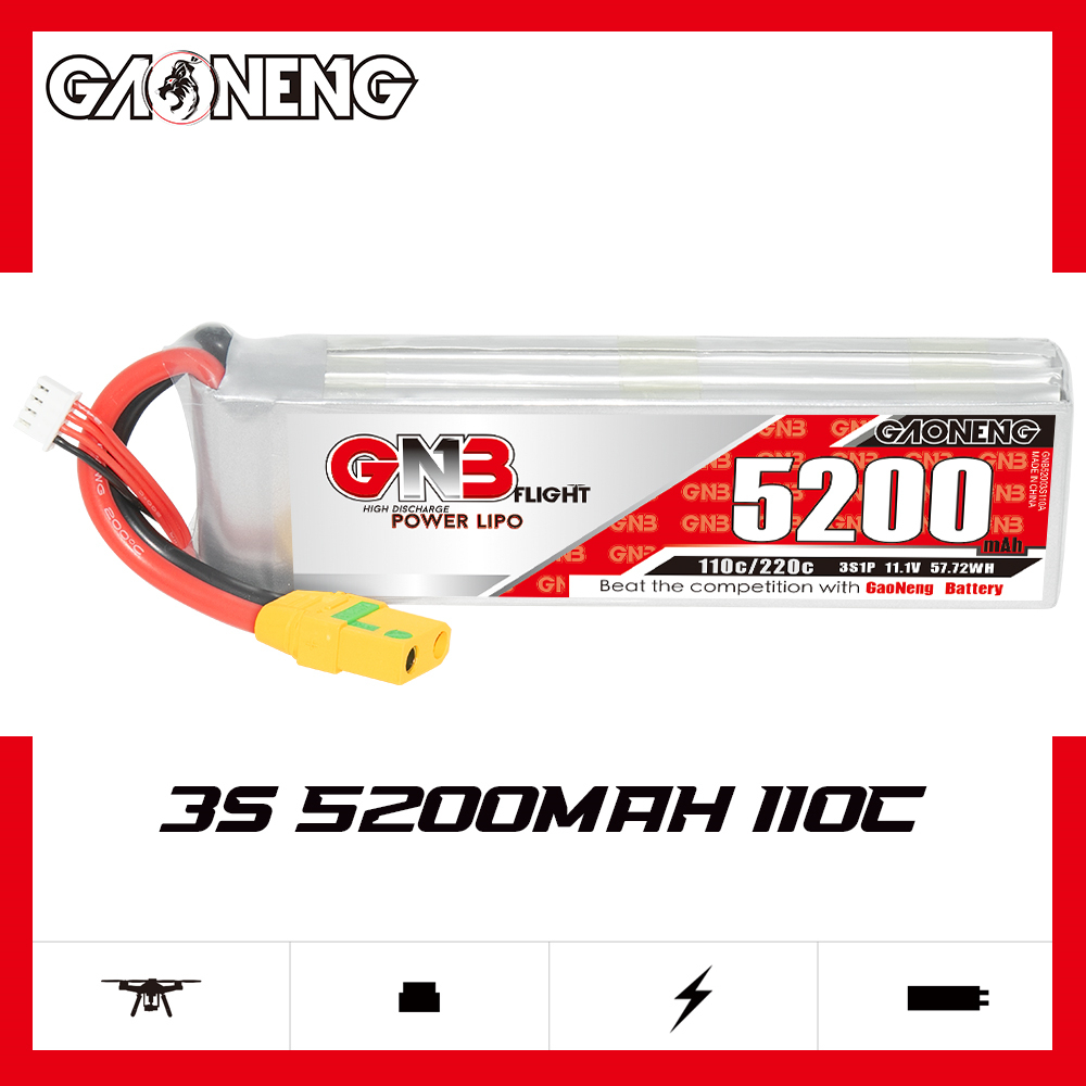 GAONENG GNB 3S 11.1V 5200mAh 110C LiPo Battery XT90 Anti Spark