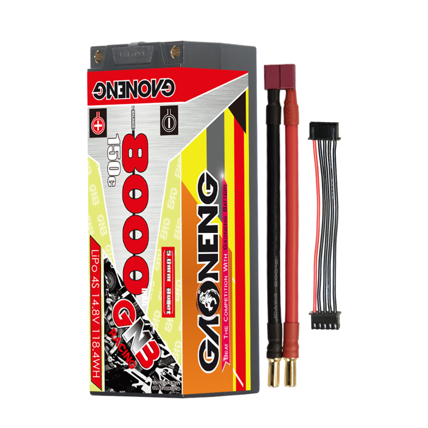 GAONENG GNB 4S 14.8V 8000mAh 150C 5mm Bullet Hard Case LiPo Battery