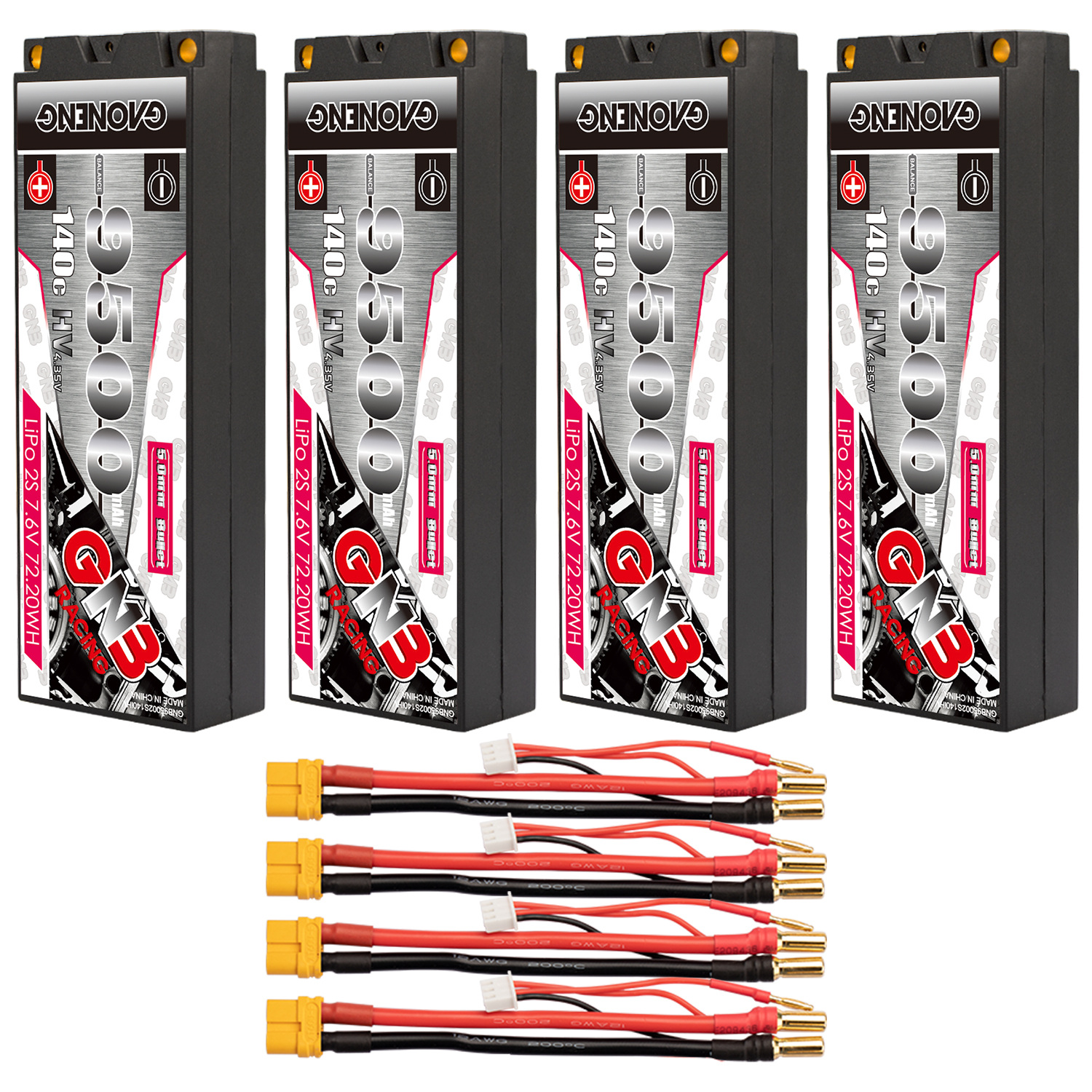 GAONENG GNB LiHV 2S 7.6V 9500mAh 140C Hard Case LiPo Battery