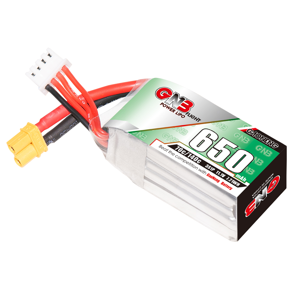 2PCS - GAONENG GNB 3S 11.1V 650mAh 70C XT30 LiPo Battery