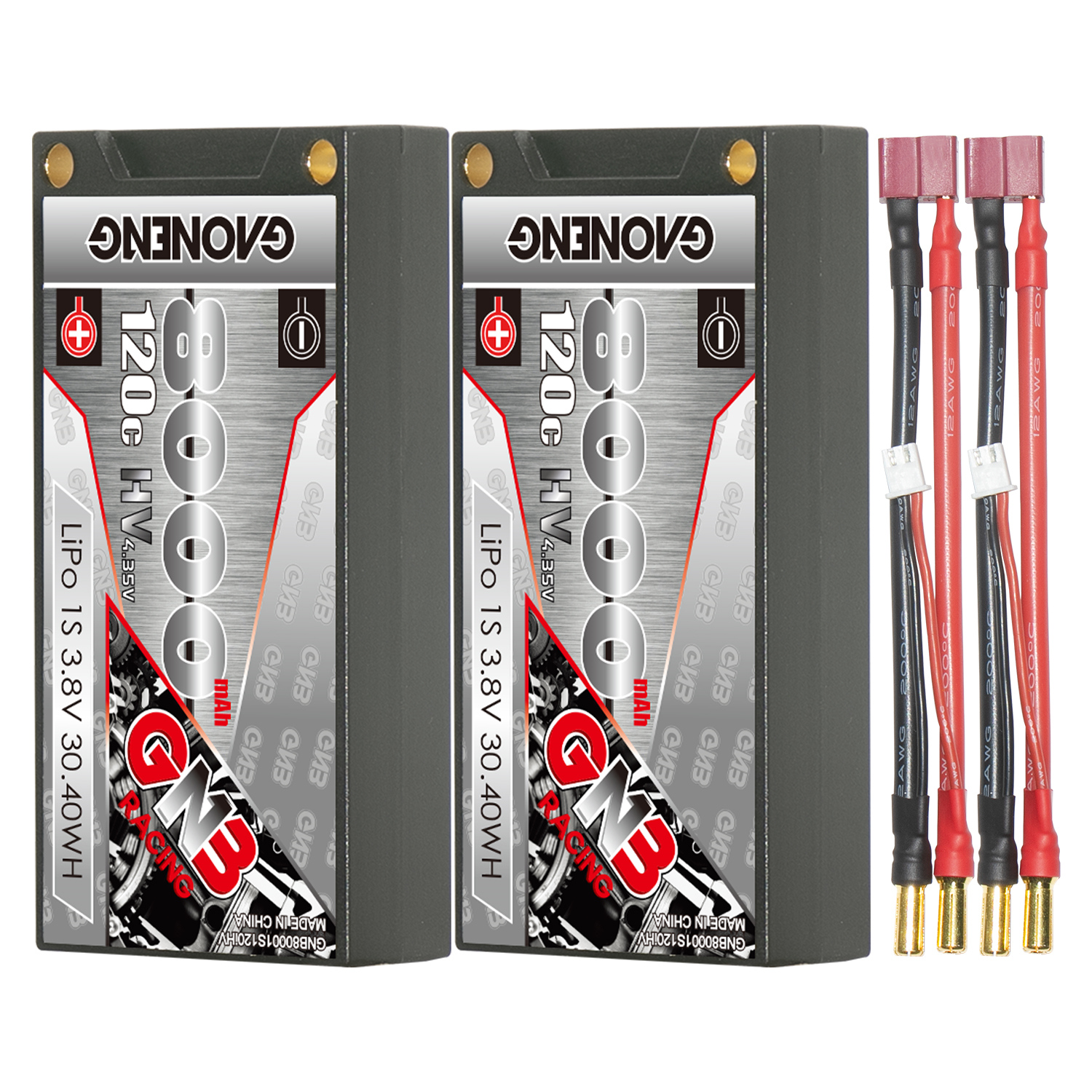 GAONENG GNB LiHV 1S 3.8V 8000mAh 120C 5mm Bullet Hard Case LiPo Battery