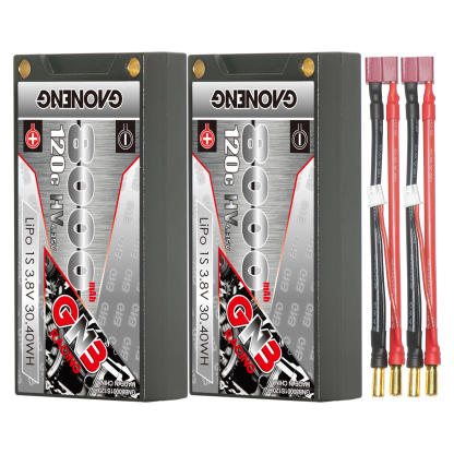 GAONENG GNB LiHV 1S 3.8V 8000mAh 120C 5mm Bullet Hard Case LiPo Battery