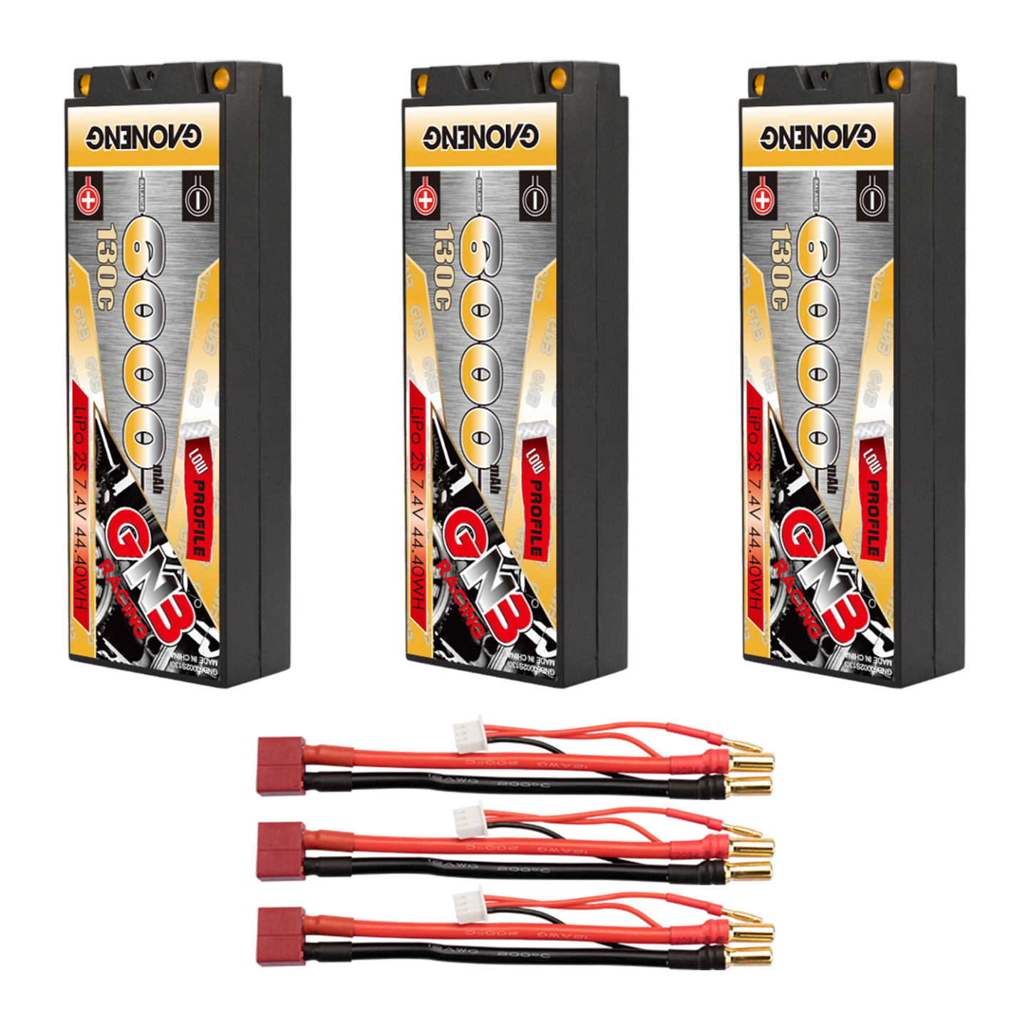 GAONENG GNB 2S 7.4V 6000mAh 130C LCG 5mm Hard Case LiPo Battery