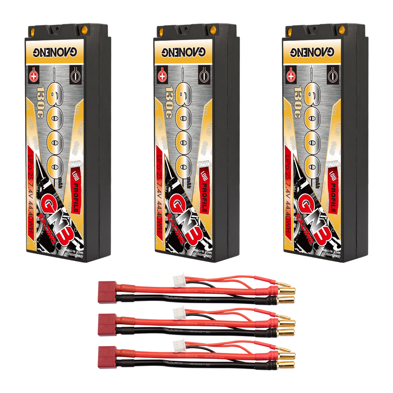 GAONENG GNB 2S 7.4V 6000mAh 130C LCG 5mm Hard Case LiPo Battery