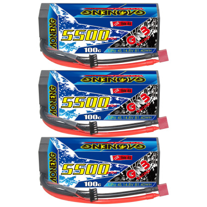 GAONENG GNB 4S 14.8V 5500mAh 100C Cabled 4S LCG Hard Case LiPo Battery T-PLUG