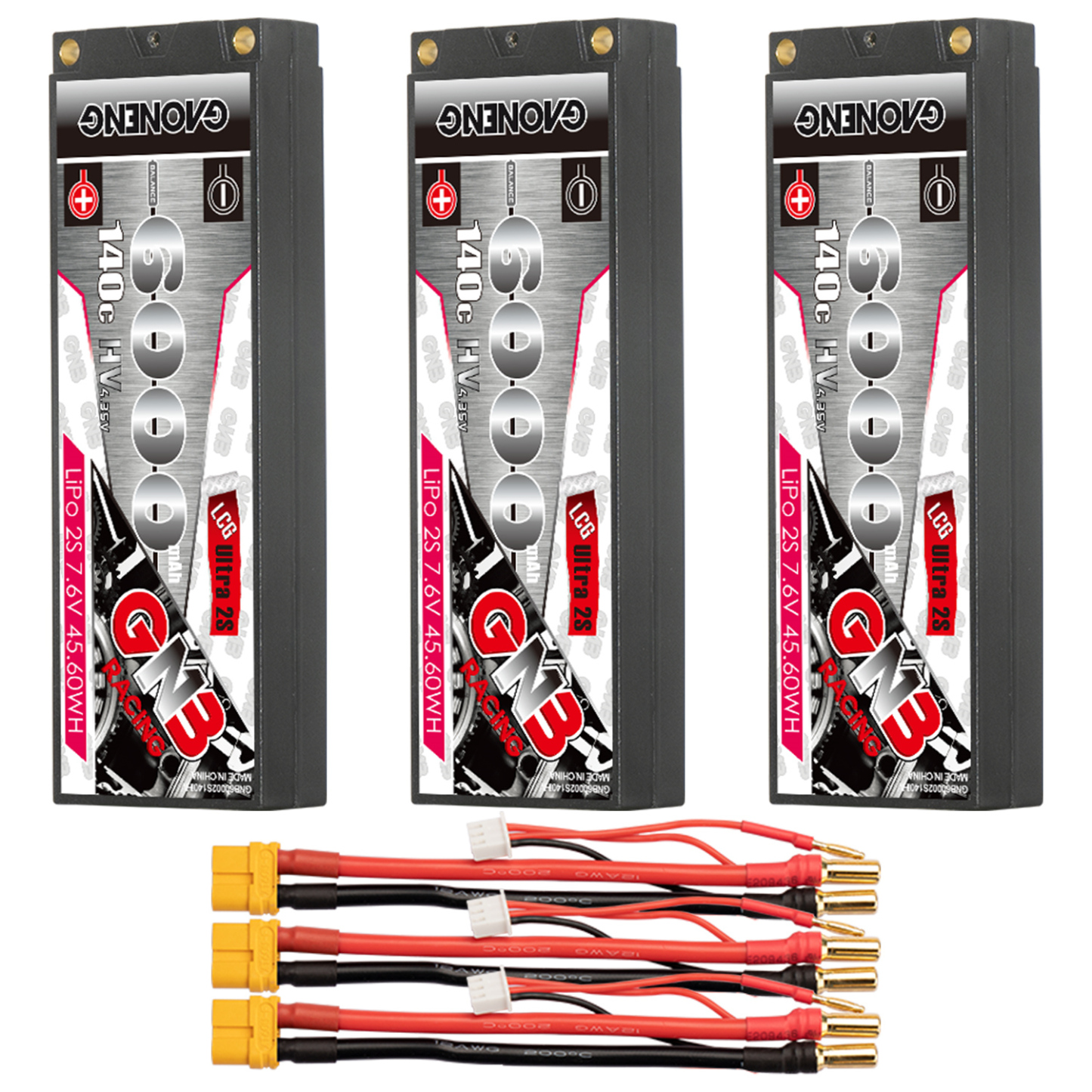 GAONENG GNB LiHV 2S 7.6V 6000mAh 140C 5mm Hard Case Ultra LCG LiPo Battery