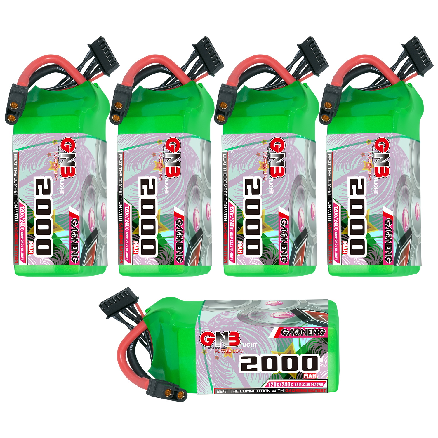 GAONENG GNB 6S 22.2V 2000mAh 120C XT60 RC LiPo Battery FPV