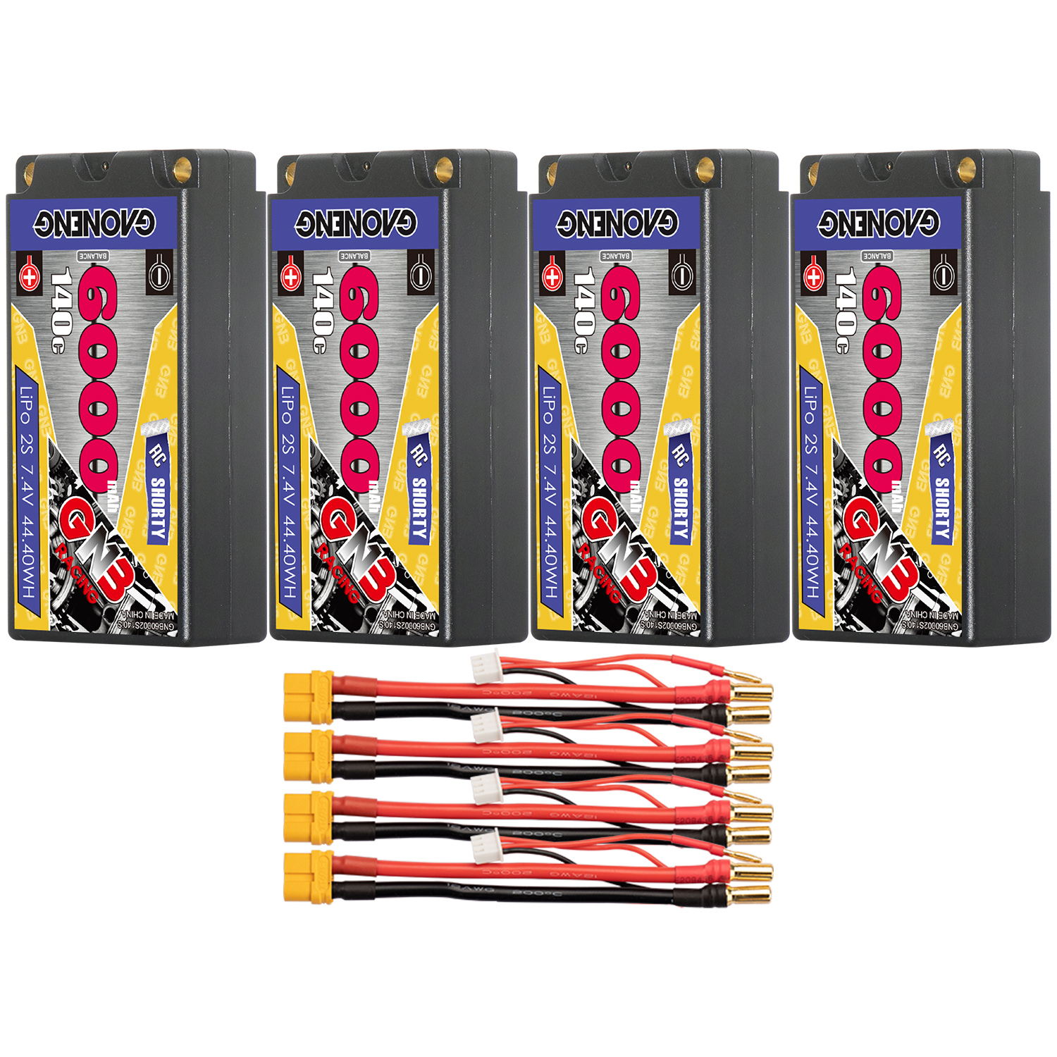 GAONENG GNB 2S 7.4V 6000mAh 140C Shorty 5mm Bullet Hard Case LiPo Battery