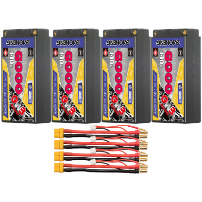 GAONENG GNB 2S 7.4V 6000mAh 140C Shorty 5mm Bullet Hard Case LiPo Battery