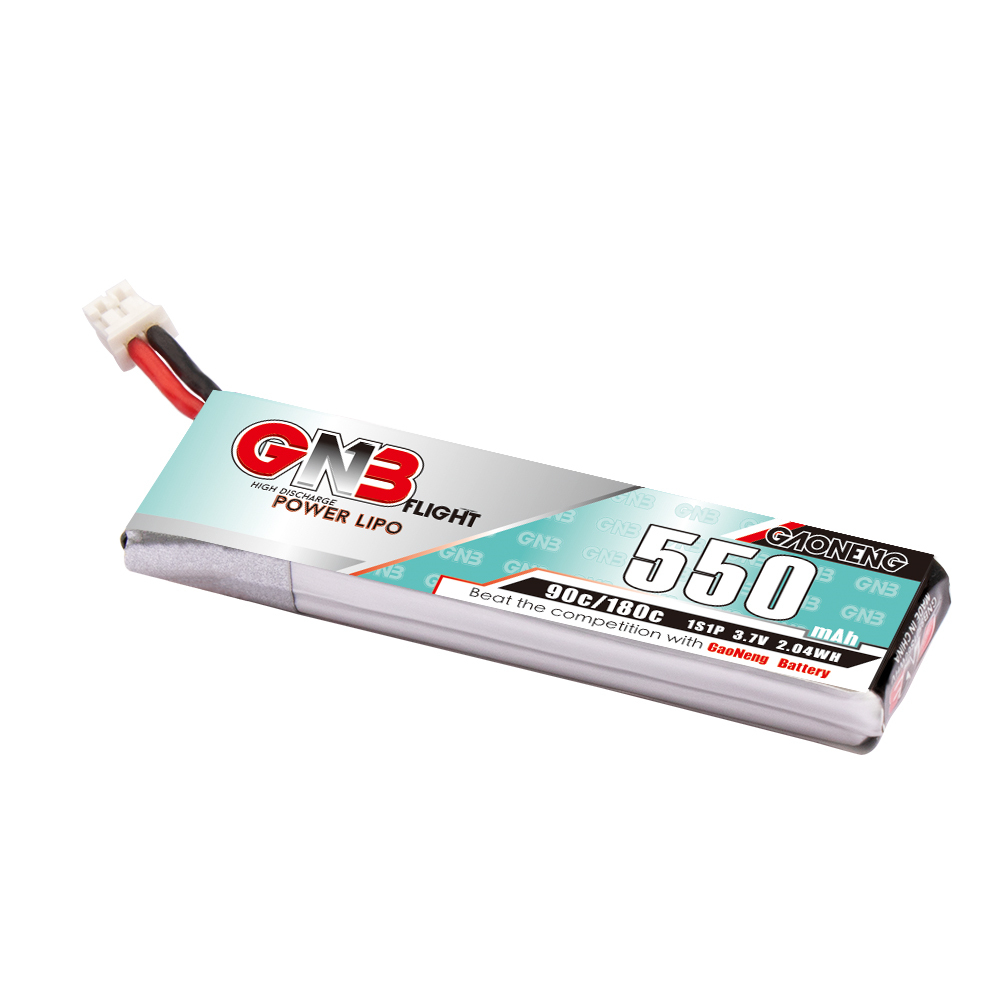 4PCS - GAONENG GNB 1S 3.7V 550mAh 90C PH2.0 Cabled LiPo Battery