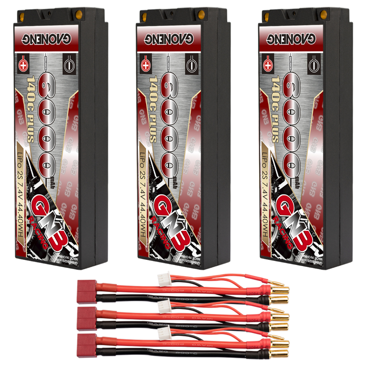 GAONENG GNB 2S 7.4V 6000mAh 140C 5mm Bullet Hard Case LiPo Battery