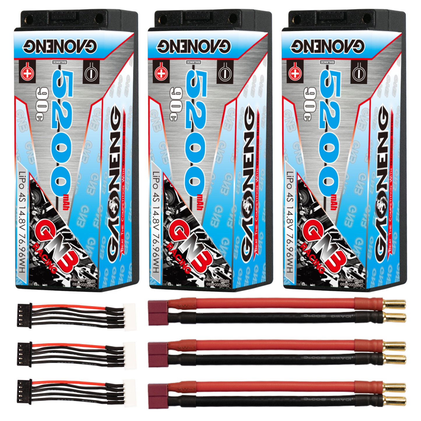 GAONENG GNB 4S 14.8V 5200mAh 90C 5mm Bullet Hard Case LiPo Battery