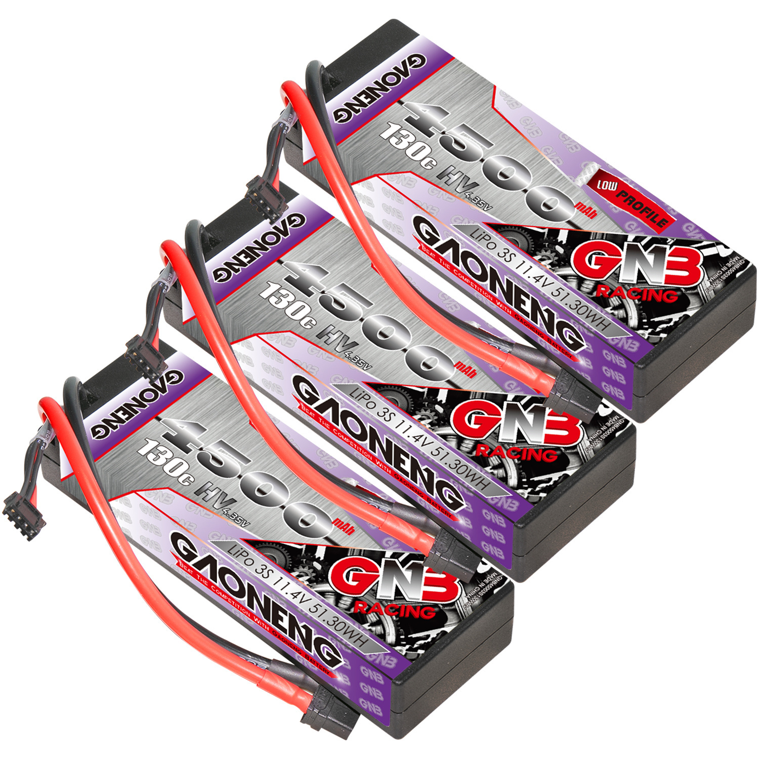GAONENG GNB LiHV 3S 11.4V 4500mAh 130C 3S LCG Cabled Hard Case LiPo Battery XT60