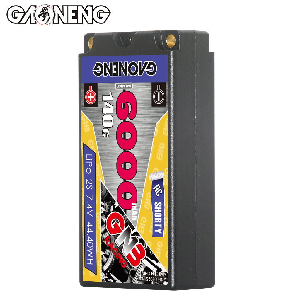 GAONENG GNB 2S 7.4V 6000mAh 140C Shorty 5mm Bullet Hard Case LiPo Battery