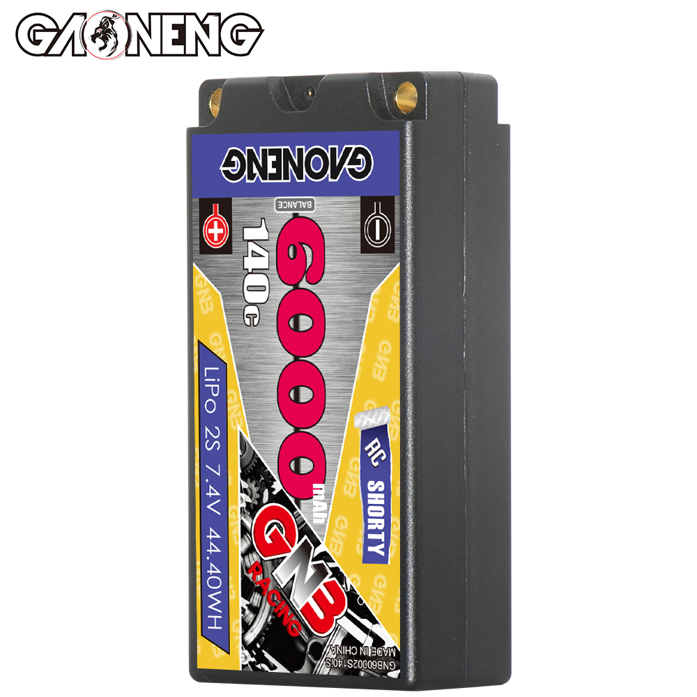 GAONENG GNB 2S 7.4V 6000mAh 140C Shorty 5mm Bullet Hard Case LiPo Battery