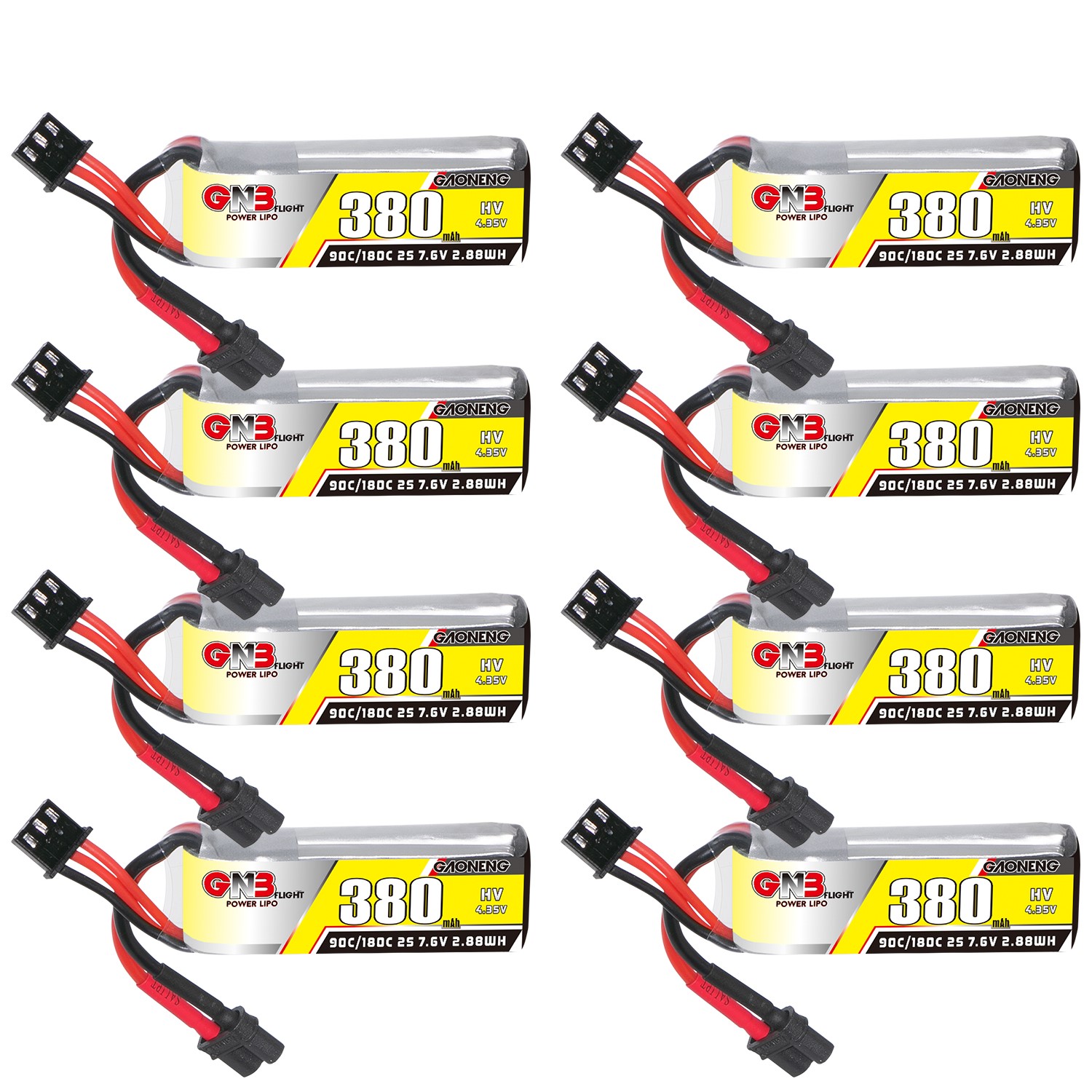 GAONENG GNB LiHV 2S 7.6V 380mAh 90C XT30 LiPo Battery