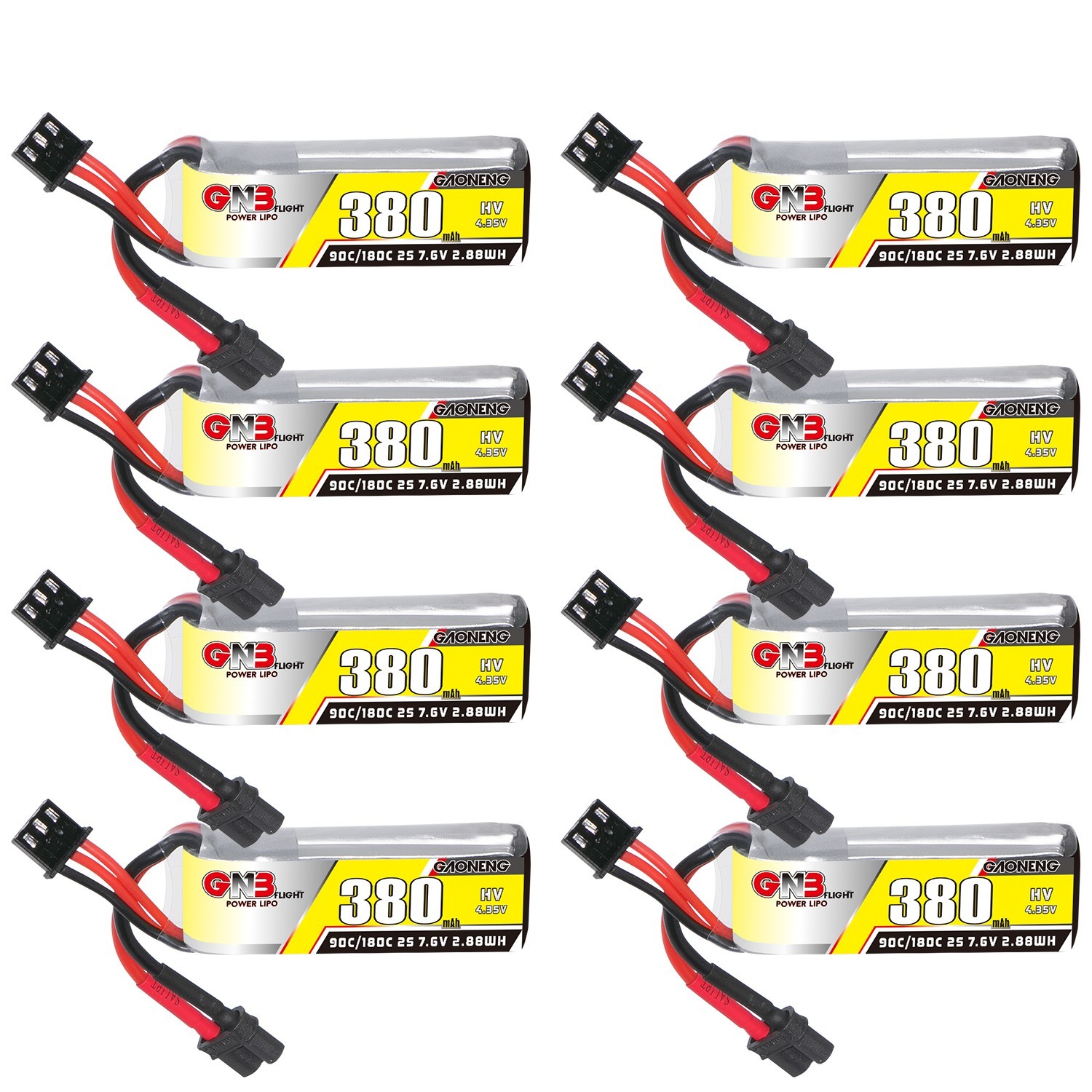 GAONENG GNB LiHV 2S 7.6V 380mAh 90C XT30 LiPo Battery
