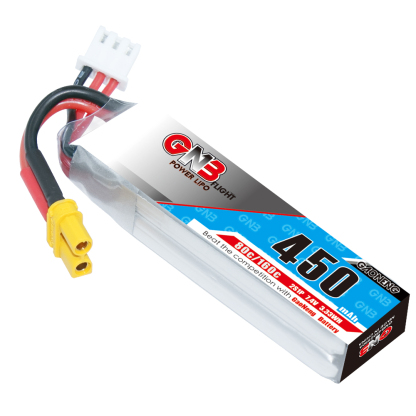 4PCS - GAONENG GNB 2S 7.4V 450mAh 80C XT30 LiPo Battery Long Type