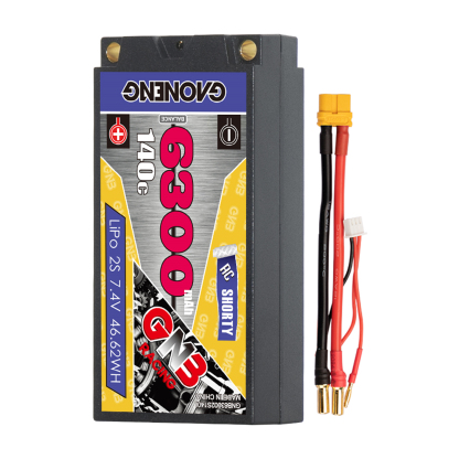 GAONENG GNB 2S 7.4V 6300mAh 140C Shorty 5mm Bullet Hard Case LiPo Battery