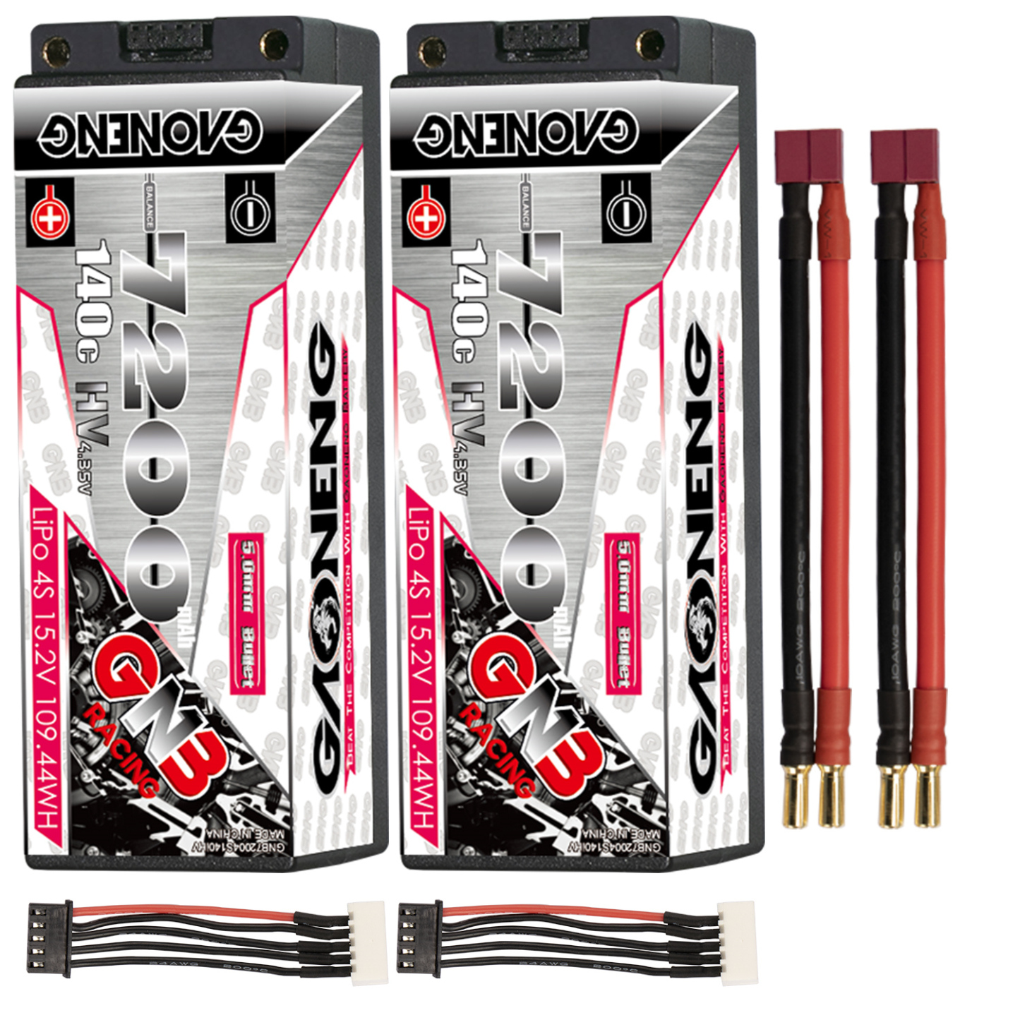 GAONENG GNB LiHV 4S 15.2V 7200mAh 140C 5mm Bullet Hard Case LiPo Battery