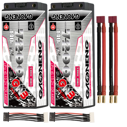 GAONENG GNB LiHV 4S 15.2V 7200mAh 140C 5mm Bullet Hard Case LiPo Battery