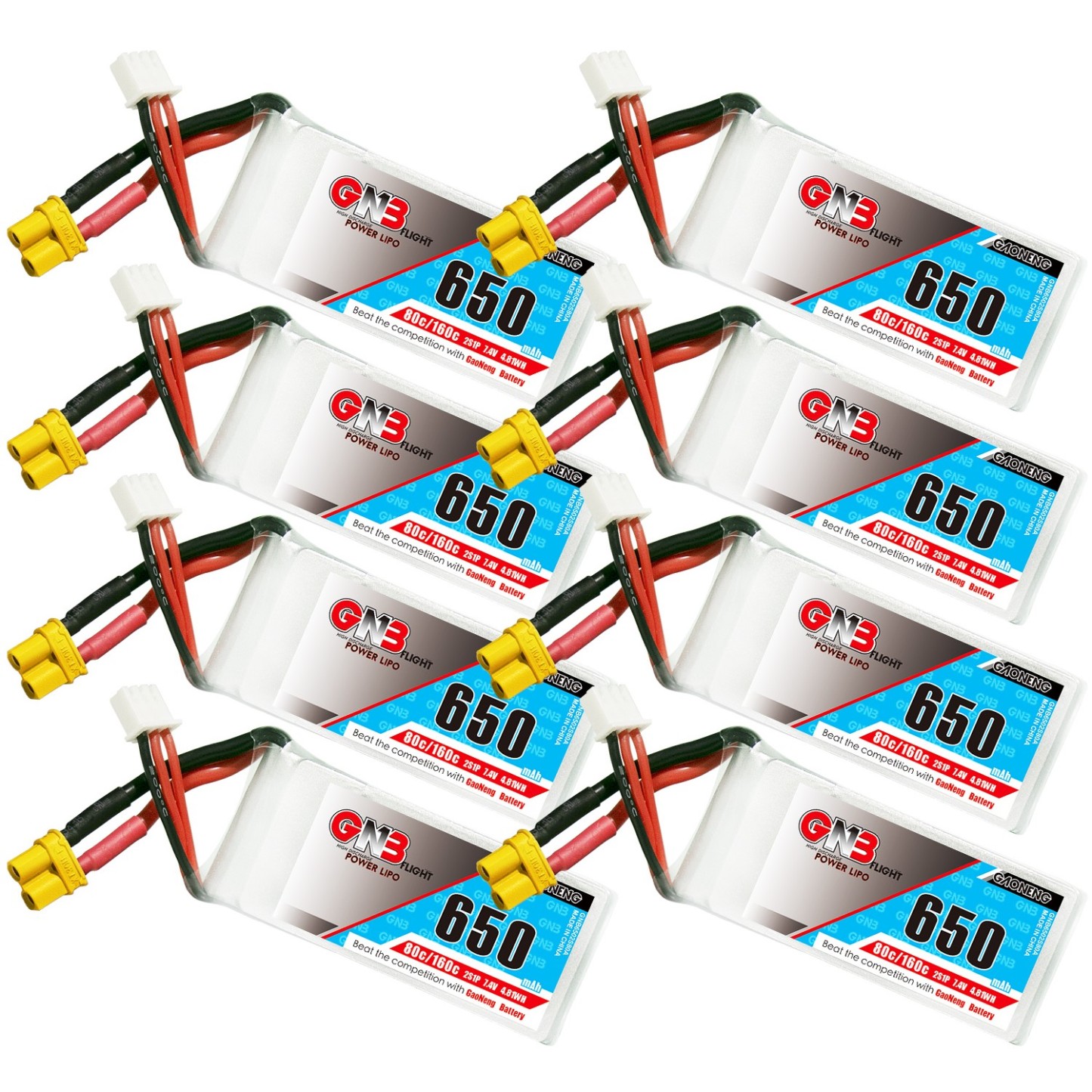 GAONENG GNB 2S 7.4V 650mAh 80C XT30 LiPo Battery